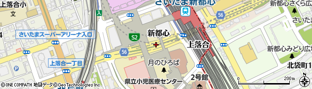 埼玉県さいたま市中央区新都心周辺の地図