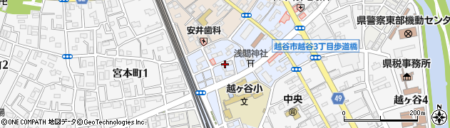 埼玉県越谷市中町周辺の地図