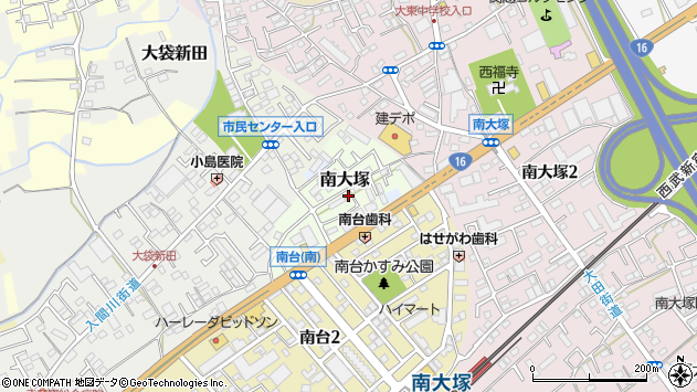 〒350-1162 埼玉県川越市南大塚の地図