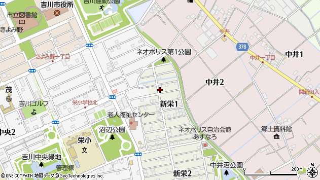 〒342-0059 埼玉県吉川市新栄の地図