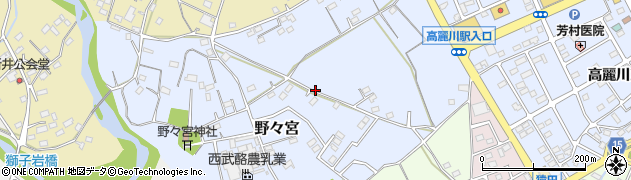 埼玉県日高市野々宮周辺の地図
