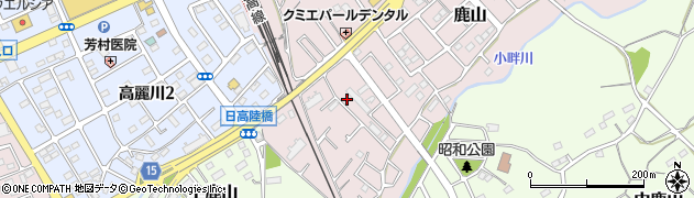 埼玉県日高市鹿山208周辺の地図