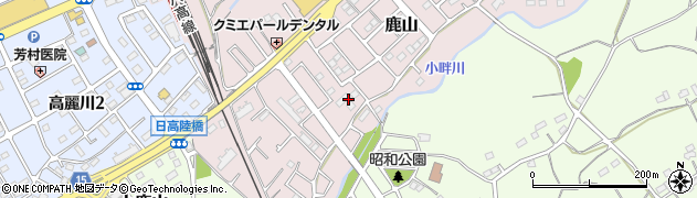 埼玉県日高市鹿山229周辺の地図