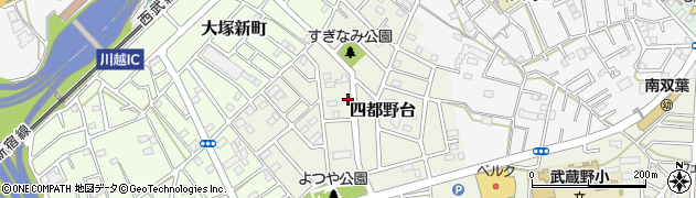 埼玉県川越市四都野台周辺の地図