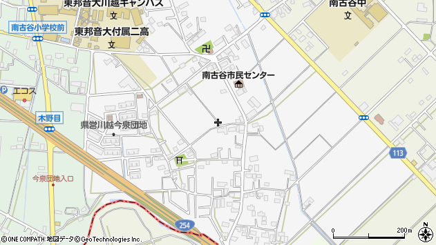 〒350-0015 埼玉県川越市今泉の地図