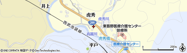 東吾野郵便局周辺の地図