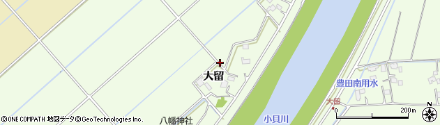 茨城県取手市大留周辺の地図