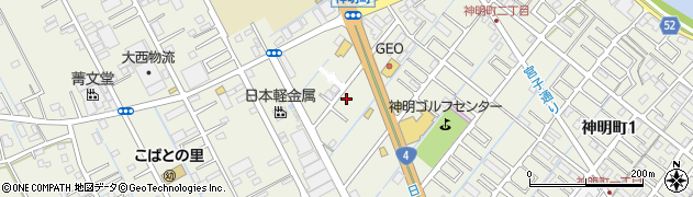 埼玉県越谷市神明町周辺の地図