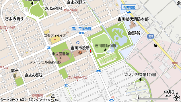〒342-0058 埼玉県吉川市きよみ野の地図