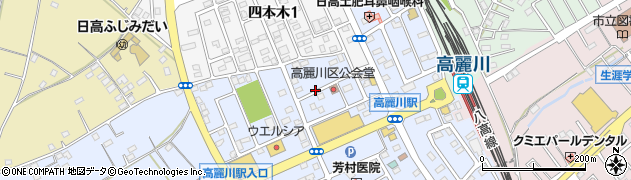 高麗川区公会堂周辺の地図