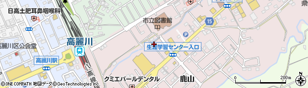 埼玉県日高市鹿山303周辺の地図