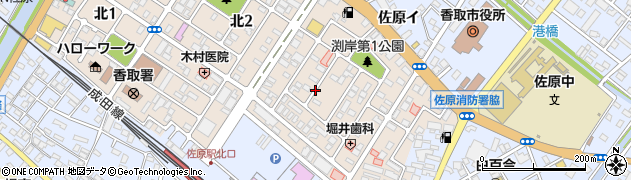 千葉県香取市北3丁目周辺の地図
