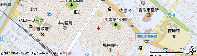 千葉県香取市北3丁目4周辺の地図