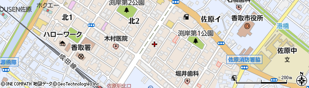 千葉県香取市北3丁目2周辺の地図