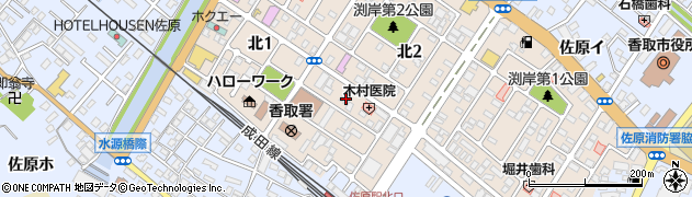 千葉県香取市北2丁目4周辺の地図