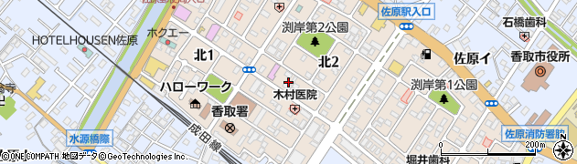 千葉県香取市北2丁目7周辺の地図