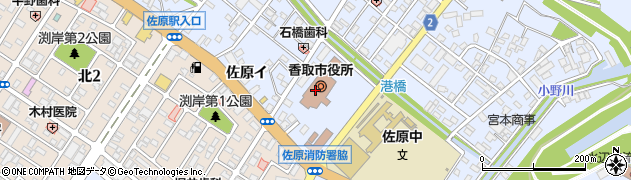 千葉県香取市周辺の地図