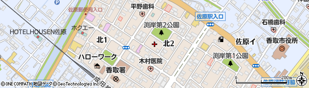 千葉県香取市北2丁目9周辺の地図