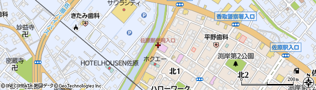 佐原郵便局入口周辺の地図