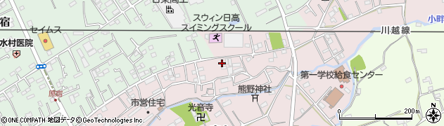 埼玉県日高市鹿山452周辺の地図