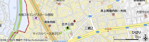 埼玉県さいたま市大宮区三橋周辺の地図
