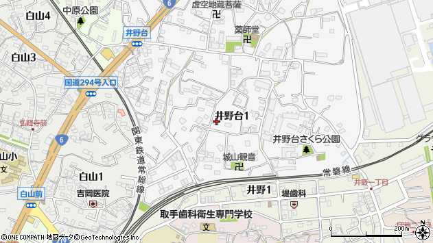 〒302-0015 茨城県取手市井野台の地図