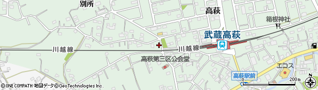 埼玉県日高市高萩458周辺の地図
