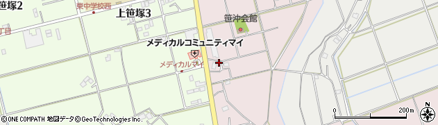 埼玉県吉川市上笹塚1650周辺の地図