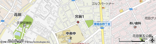 埼玉県越谷市宮前周辺の地図