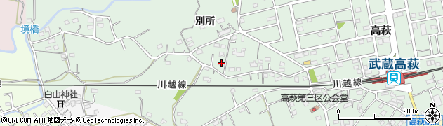 埼玉県日高市高萩292周辺の地図