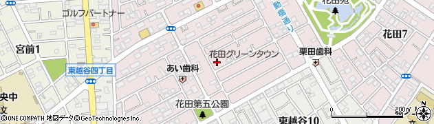 埼玉県越谷市花田5丁目周辺の地図
