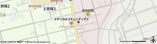 埼玉県吉川市上笹塚1654周辺の地図