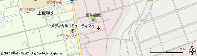 埼玉県吉川市上笹塚1663周辺の地図