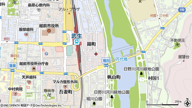 〒915-0073 福井県越前市錦町の地図