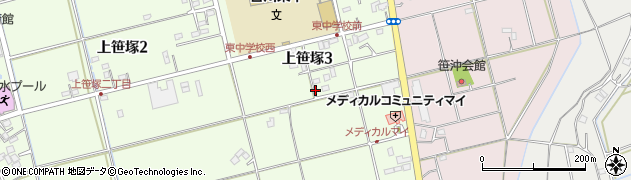 埼玉県吉川市上笹塚3丁目周辺の地図