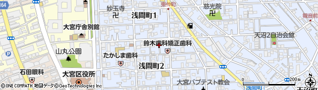埼玉県さいたま市大宮区浅間町周辺の地図