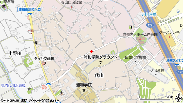 〒336-0975 埼玉県さいたま市緑区代山の地図