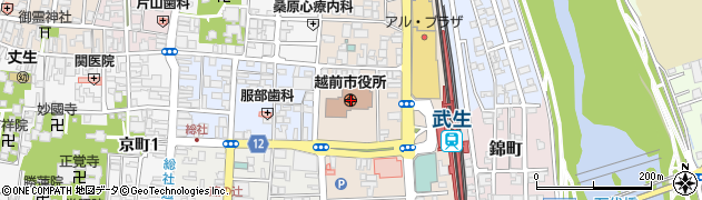 福井県越前市周辺の地図