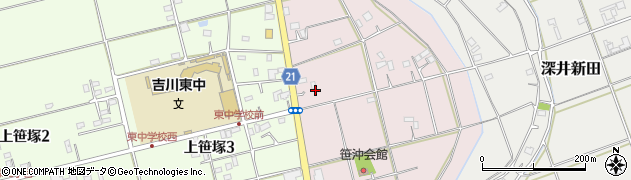 埼玉県吉川市上笹塚1698周辺の地図