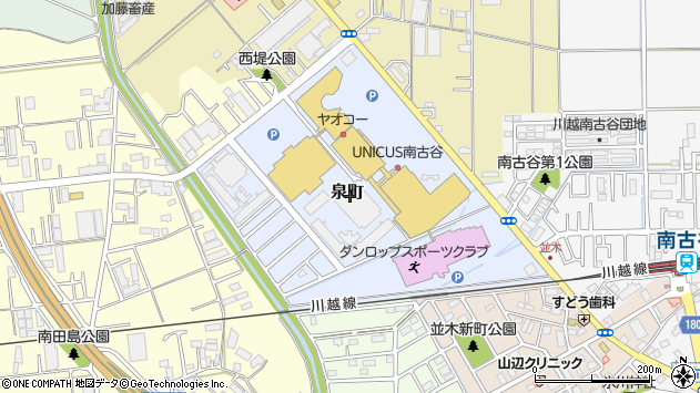 〒350-0026 埼玉県川越市泉町の地図