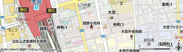 埼玉県さいたま市大宮区仲町周辺の地図