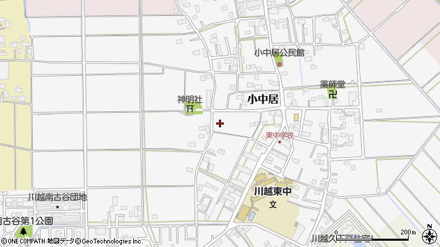 〒350-0022 埼玉県川越市小中居の地図
