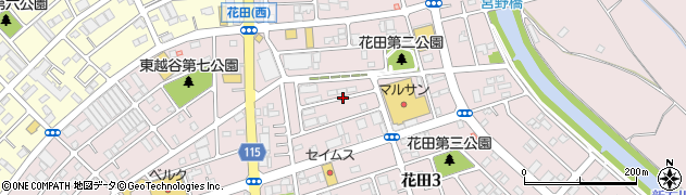 埼玉県越谷市花田3丁目周辺の地図