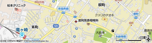 筑波銀行龍ヶ崎支店周辺の地図
