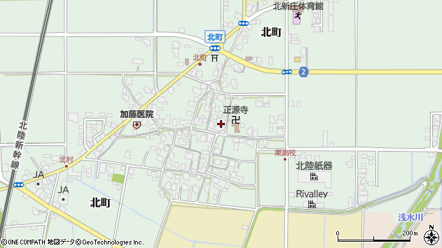 〒915-0004 福井県越前市北町の地図