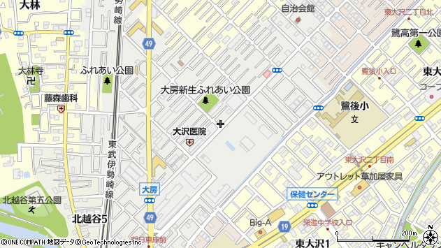 〒343-0027 埼玉県越谷市大房の地図