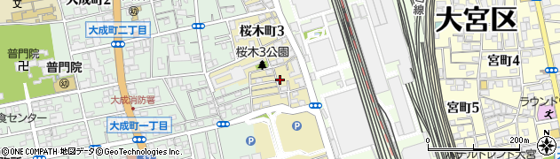 埼玉県さいたま市大宮区桜木町3丁目61周辺の地図