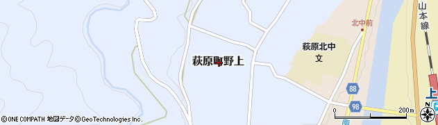 岐阜県下呂市萩原町野上周辺の地図