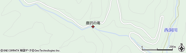 唐沢の滝周辺の地図