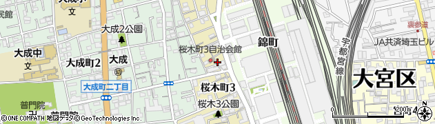 埼玉県さいたま市大宮区桜木町3丁目周辺の地図